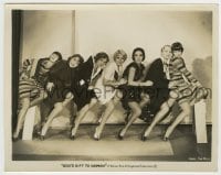 7h441 GOD'S GIFT TO WOMEN 8x10.25 still 1931 Joan Blondell & six sexy ladies posing on saw horse!