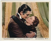 7h053 GONE WITH THE WIND color 8x10 still #11 R1961 romantic close up of Clark Gable & Vivien Leigh!