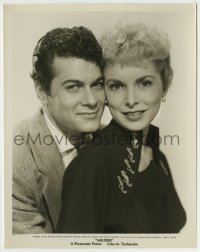 7h489 HOUDINI 8x10 still 1953 best romantic portrait of Tony Curtis & wife Janet Leigh!