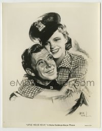 7h580 LITTLE NELLIE KELLY 8x10.25 still 1940 art of Judy Garland & George Murphy by Morr Kusnet!