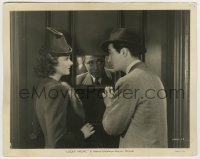 7h603 LUCKY NIGHT 8x10 still 1939 Myrna Loy & Robert Taylor try to get entry into the casino!