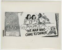 7h624 MAN WHO CAME TO DINNER 8.25x10 still 1942 Bette Davis, Ann Sheridan, Durante, 24-sheet art!