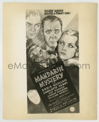 7h625 MANDARIN MYSTERY 8.25x10 still 1936 art of Eddie Quillan as Ellery Queen for the 3-sheet!