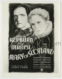 7h635 MARY OF SCOTLAND 8x10.25 still 1936 art of Katharine Hepburn & Fredric March for the one-sheet