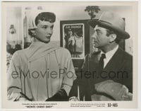 7h661 MONTE CARLO BABY 8x10.25 still 1953 Audrey Hepburn with travel posters in the background!