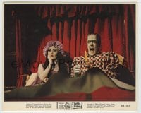 7h085 MUNSTER GO HOME color 8x10 still 1966 Fred Gwynne & Yvonne De Carlo wake up scared in bed!
