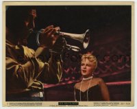 7h091 PETE KELLY'S BLUES color 8x10 still #3 1955 Peggy Lee sings as Jack Webb plays his trumpet!