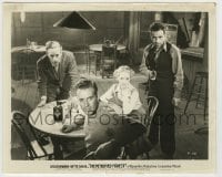 7h724 PETRIFIED FOREST 8x10 still 1936 Humphrey Bogart with gun drawn, Leslie Howard, Bette Davis