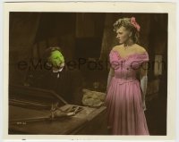 7h092 PHANTOM OF THE OPERA color 8x10 1943 Susannah Foster by masked Claude Rains playing organ!