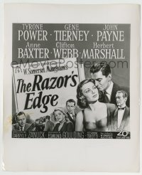 7h755 RAZOR'S EDGE 8.25x10.25 still 1946 Tyrone Power, W. Somerset Maugham, art used for six-sheet!