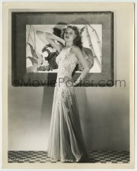 7h777 RITA HAYWORTH 8x10.25 still 1940s incredible full-length portrait in sexiest lace gown!