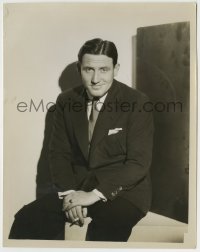 7h857 SPENCER TRACY 8x10.25 still 1930s super young portrait wearing suit & tie with cigarette!