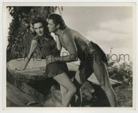 7h898 TARZAN'S SECRET TREASURE deluxe 8x10 still 1941 Weissmuller wooing O'Sullivan by Bull!