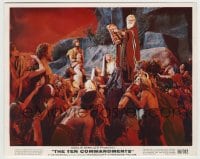 7h125 TEN COMMANDMENTS color 8x10 still 1956 best image of Charlton Heston as Moses with tablets!