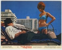 7h138 TONY ROME color 8x10 still 1967 Jill St. John in bikini over Frank Sinatra relaxing in chair!