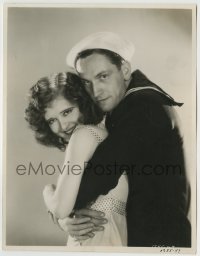 7h943 TRUE TO THE NAVY 8x10 key book still 1930 sailor Fredric March spooning sexy Clara Bow!