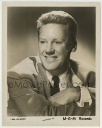 7h956 VAN JOHNSON 8x10.25 music publicity still 1940s smiling portrait, exclusively on MGM Records!