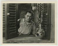 7h972 WHERE EAST IS EAST 8x10.25 still 1929 c/u of scarred Lon Chaney Sr. in window, Tod Browning!