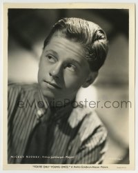 7h993 YOU'RE ONLY YOUNG ONCE 8x10 still 1937 great head & shoulders portrait of Mickey Rooney!
