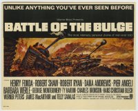 7h018 BATTLE OF THE BULGE color English FOH LC 1966 cool title card with Jack Thurston tank art!