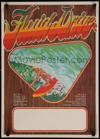 7j033 FLUID DRIVE Aust special poster 1974 cool surfing artwork by Steve Core & Hugh McLeod!