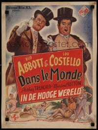 7j345 IN SOCIETY Belgian 1948 Bud Abbott & Lou Costello, Arthur Treacher, sexy Marion Hutton!