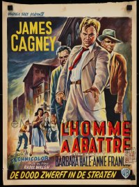 7j354 LION IS IN THE STREETS Belgian 1954 the gutter was James Cagney's throne, different art!