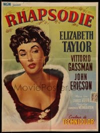7j366 RHAPSODY Belgian 1954 Elizabeth Taylor must possess Vittorio Gassman, heart, body & soul!