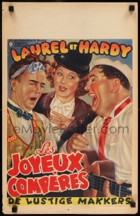 7j369 THEM THAR HILLS Belgian R1950s great art of wacky Laurel & Hardy + Mae Busch!