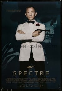 7j047 SPECTRE advance DS Canadian 1sh 2015 cool image of Daniel Craig as James Bond 007 with gun!