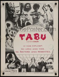 7j038 TABOOS OF THE WORLD Canadian 1963 I Tabu, AIP, Vincent Price, wild image of shocked audience!
