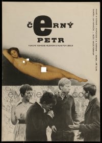 7j017 BLACK PETER Czech 12x16 1964 Milos Forman's Cerny Petr, adolescents under nude art!