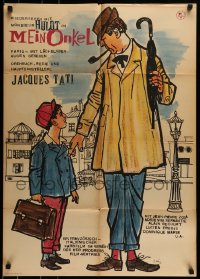 7j112 MON ONCLE East German 23x32 1962 Jacques Tati as My Uncle, Mr. Hulot, different art!
