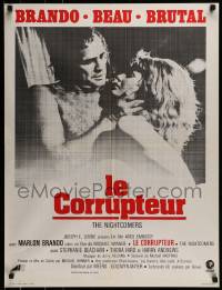 7j206 NIGHTCOMERS French 24x32 1972 creepy Marlon Brando, Michael Winner English horror!