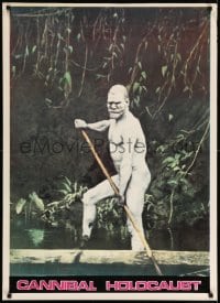 7j173 CANNIBAL HOLOCAUST Italian 1sh 1982 different image of naked native with spear!