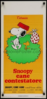 7j186 SNOOPY COME HOME Italian locandina 1972 Peanuts, great Schulz art of Snoopy & Woodstock!