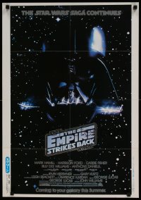 7j809 EMPIRE STRIKES BACK 2-sided Japanese promo 1980 Georege Lucas sci-fi classic, Darth Vader!
