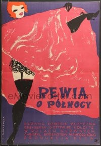 7j714 MIDNIGHT REVIEW Polish 23x33 1963 East German musical, great Janczewska art of showgirl!