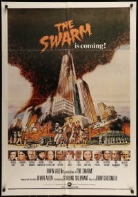7j002 SWARM South African 1978 directed by Irwin Allen, art of killer bee attack by C.W. Taylor!