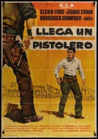 7j077 FASTEST GUN ALIVE Spanish 1961 great art of dueling Glenn Ford reaching for his gun!