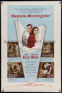 7k137 MARJORIE MORNINGSTAR linen 1sh 1958 Gene Kelly, Natalie Wood, from Herman Wouk's novel!