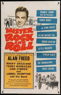 7k144 MISTER ROCK & ROLL linen 1sh 1957 musicians Alan Freed, Little Richard, Chuck Berry!