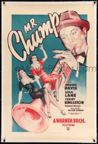 7k146 MR CHUMP linen 1sh 1938 art of Johnnie Davis with Lola Lane & Penny Singleton on his trumpet!