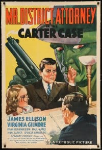 7k147 MR. DISTRICT ATTORNEY IN THE CARTER CASE linen 1sh 1942 art of lawyer James Ellison & crook!
