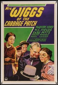 7k148 MRS. WIGGS OF THE CABBAGE PATCH linen 1sh 1934 stone litho of W.C. Fields w/kids & Zasu Pitts!