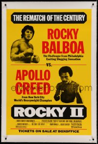 7k199 ROCKY II linen 1sh 1979 Sylvester Stallone & Carl Weathers, the rematch of the century!