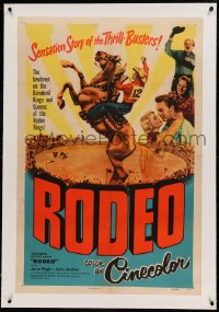 7k200 RODEO linen 1sh 1952 lowdown on Daredevil Kings & Queens of the Rodeo Rings, thrill-busters!