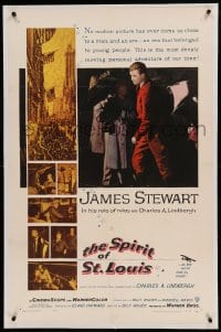 7k217 SPIRIT OF ST. LOUIS linen 1sh 1957 James Stewart as aviator Charles Lindbergh, Billy Wilder!