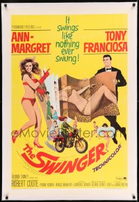 7k231 SWINGER linen 1sh 1966 sexy Ann-Margret, Tony Franciosa, it swings like nothing ever swung!