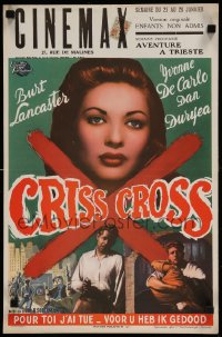 7m261 CRISS CROSS Belgian 1949 Burt Lancaster, Yvonne De Carlo, Robert Siodmak noir, different!